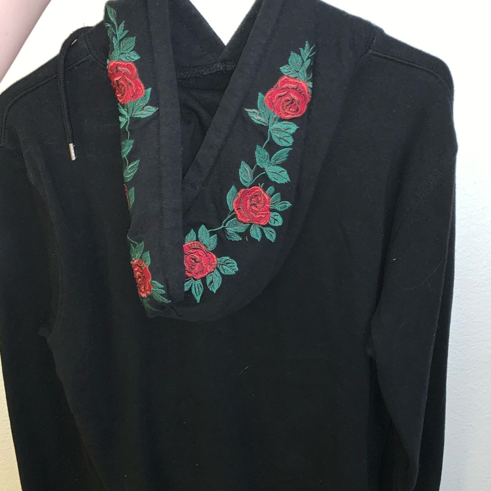 Black Hoodie w/ Embroidered Hood